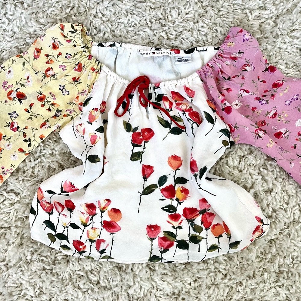 Tommy Hilfiger Floral Puff Sleeve Blouse, Size Small